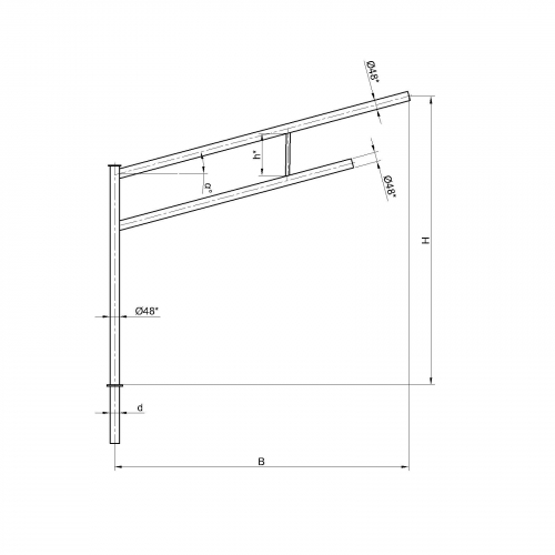 Консольный кронштейн двухрожковый К37-1,5-1,5-1-1