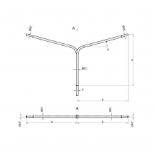 Консольный кронштейн двухрожковый К3-2,0-2,0-1-1